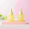 Frasco de hombro plano Macaron de 20 ml color veta plateada, frasco para aceite esencial esmerilado semitranslúcido, frasco gotero para líquido de esencia