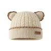 Conjunto de Gorro y Bufanda de Punto para Niños Otoño e Invierno Suave y Agradable para la Piel Gorro de Punto con Orejas de Oso para Niños Pequeños Resistente al Viento y Cálido Conjunto de Dos Piezas