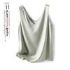Ombro largo frente e costas V-neck camisole terno feminino primavera e outono com base casaco sexy temperamento cetim atacado