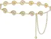 Accesorios de Moda Transfronterizos Europeos y Americanos, Cadena de Cintura Metálica Moderna y Versátil, Cadena Accesorio para Mujer, Cadena Corporal Ajustable con Decoración de Hojas