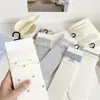 Meias Femininas de Algodão Puro para Primavera e Verão, Comprimento Médio, com Renda Fofa e Laço, Combinadas com Sapatos Pequenos de Couro, Meias Caídas e Meias de Algodão com Borda Bolha