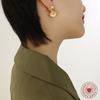Industria Pesada para Crear Accesorios Transfronterizos de Estilo Francés Neutro Caliente Personalidad Retro Abanico Aretes Repujados Aretes de Acero Inoxidable