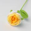 Rosa de lã de crochê feita à mão, presente de dia dos namorados, buquê de flores falsas para casamento