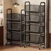 Estante de Almacenamiento de Cocina de Múltiples Niveles Cesta para Verduras Estante de Almacenamiento de Piso para Frutas y Verduras Estante de Almacenamiento Multifuncional Móvil para Snacks