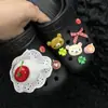 Zapatos de Cueva de Oso Marrón Blanco Lindos Accesorios Hebilla de Zapato de Dopamina Pastel de Cereza Hebilla Decorativa de Zapato Accesorios para Zapatos de Cueva