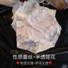 Ropa Interior de Encaje Sin Costuras Estilo Lujuria Pura Seda de Hielo para Mujer Ropa Interior de Verano de Cintura Media Algodón Puro Entrepierna Antibacteriana Ropa Interior de Seda de Hielo para Mujer