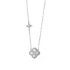 Collar de Plata Pura S999 Trébol de Cuatro Hojas de la Suerte, Lujo Ligero, Diseño de Gama Alta, Moderno, Único, Cadena Delicada para Clavícula, Dropshipping