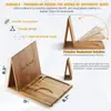 Porta-Marcador de Livro Triangular de Madeira Maciça para Mesa de Cabeceira, Suporte de Leitura de Madeira Dobrável Doméstico, Suporte de Página de Madeira Moderno Minimalista