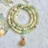 Cuentas de Ábaco Verde Leche Natural Raíz de Bodhi Doble Círculo de Mano Joyería para Jugar Niñas Wenwan Cuentas Budistas Pulsera Rosario Venta al por Mayor
