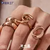 Misterio y Elegancia: Set de Anillos de Acero Inoxidable de Alta Gama en Oro Rosa con Diseño Geométrico Único para Mujeres - Joyería al por Mayor