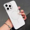 Adequado para Capa de Celular Transparente Magnética com Anel Fino para iPhone 17, Capa Protetora Simples de PC com Abertura Grande para Apple 16 Pro Max 15
