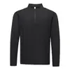 Sudadera de media cremallera con cuello alto de secado rápido para primavera y otoño para hombre, chaqueta deportiva transpirable de manga larga para fitness y running, holgada y estilizada