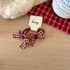 Lazo Rojo a Cuadros de Año Nuevo Corazón Goma para el Cabello Cuerda Floral Dulce para Niñas Banda Elástica Alta No Dañina para Cola de Caballo