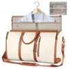Bolsa de Hombro Multifuncional de Gran Capacidad, Bolsa de Equipaje Plegable para Traje, Bolso de PU Conveniente para Viajes