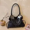 Bolso tote grande de moda estilo coreano para ir al trabajo, nuevo modelo 2026, con estampado de estrellas y lunares, con lazo, para llevar debajo del brazo, bolso escolar para mujer