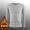 Camiseta Gruesa Cálida de Manga Larga con Forro de Felpa para Hombre Otoño Invierno 2025 Cuello Redondo Camiseta Básica Manga Larga Venta al por Mayor