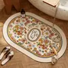 Alfombra de baño ovalada transfronteriza, alfombrilla antideslizante para baño, felpudo de tierra de diatomeas, alfombrilla absorbente, alfombra, alfombrilla para pies de baño y WC