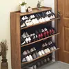 Zapatero Ultrafino 17cm Económico para Entrada del Hogar Multifuncional Montaje Sencillo Moderno Tapa abatible Zapatero Pequeño
