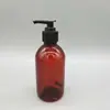 Botella Boston de PET Ámbar de 500 ml Botella con Bomba para Gel de Ducha Loción Corporal Cuidado Diario Botella de Plástico Vacía