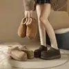 Botas de neve "Batatinha" estilo Birkenstock com sola grossa para mulheres, novo modelo popular do inverno de 2026, forradas com pelúcia, espessadas, quentes, sapatos de algodão acolchoados