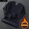 Roupa íntima térmica masculina de inverno com forro de fleece e espessada, adequada para jovens, pode ser usada como camada externa, disponível em tamanhos grandes e projetada para exportação