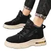 Botas de Trabajo de Caña Alta Transfronterizas para Hombre, Botas Martin de Moda, Suela Gruesa, Antideslizantes, Zapatos Casuales de Fábrica, Botas para Exteriores S1107