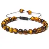 Pulseira de Contas Olho de Tigre Pulseira de Yoga Contas Arco-Íris Natural Moda Pedra de Cura Energética Pulseira