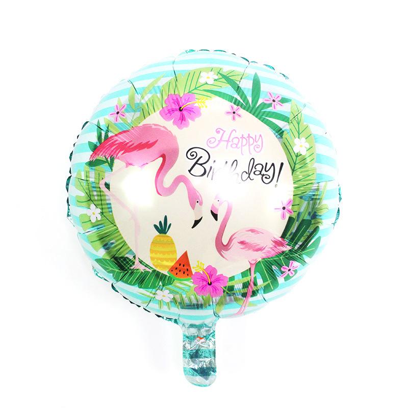 18寸绿边火烈鸟生日18in GRN FLM HBD
