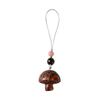 Cadena para teléfono móvil de hongo pequeño arcoíris, colgante pequeño de madera, llavero tejido a mano, sándalo rojo, sándalo Barbie, colgante pequeño de sándalo