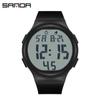 Sanda transmisión en vivo popular reloj electrónico de esfera grande multifunción exterior luminoso impermeable reloj electrónico de moda moderno