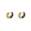 Hebilla de Oreja Exquisita de Circonita Doble Cara Diseño de Nicho Sentido de Alta Gama Pendientes Calientes 2024 Pendientes de Moda Elegantes Versátiles