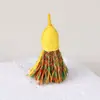 Pingente de Borla Pequena de Fio de Algodão Enrolado à Mão Estilo Xizang, Material para Pulseira DIY Feito à Mão, Ornamento de Borla Curta com Tampa Rosqueada