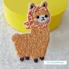 Tecido com Bordado Adesivo de Pano Desenho Animado Alpaca Adesivo Bordado Bolsa Roupas Decoração Acessórios Computador Bordado Jaqueta de Penas Adesivo