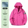 Chaqueta Tres en Uno para Exteriores para Hombres y Mujeres, Conjunto de Dos Piezas de Chaqueta de Algodón Impermeable y Cortavientos para Senderismo, Ropa de Montañismo con Logo Impreso Personalizado