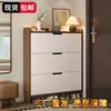 Nuevo modelo 2026: Zapatero de madera maciza todo en uno, ultradelgado, con tapa abatible para almacenamiento en la entrada, diseñado para espacios pequeños y estrechos cerca de la pared