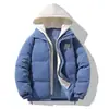 Chaqueta de Algodón con Capucha de Pana de Color Contrastante para Control de Acceso, Falso Dos Piezas, Ropa Exterior Gruesa de Algodón Casual para Hombre
