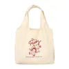 Bolsa de Lona de un Solo Hombro de Gran Capacidad para Mujer al por Mayor, Bolsa de Compras Simple y Fresca, Disponible para Dropshipping y Personalización