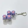 Chaveiro Botão Luminoso de Patinha de Gato Chave de Teclado Switch Tecla de Teclado Brinquedo Descompressão Pingente de Bolsa Chaveiro