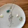 Colar Trançado com Contas de Concha Dopamina Estilo Resort à Beira-Mar Design de Nicho Corrente para Clavícula Doce de Verão para Meninas
