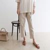 Pantalones de Verano para Mujeres Embarazadas Estilo Coreano Nuevo Delgados Sueltos Algodón y Lino Cortos de Pierna Ancha Pantalones Base Casuales