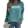 Comércio Exterior Amazon Suprimento Emergência Moletom Feminino Gola Redonda Estampado Outono e Inverno Tamanho Europeu Solto Casual Versátil