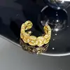 Libro Rojo Pequeño Más Vendido Nuevo Estilo Chino Calabaza Moneda de Cobre Lujo Ligero Circona Anillo Abierto Diseño de Nicho Accesorios Vintage Medieval