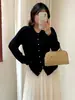 Cardigã de tricô com gola Peter Pan plus size para mulheres, coleção outono 2026, estilo suave e jovial, top curto, 25132