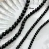 Ágata Negra Natural Obsidiana Cuentas Redondas Cuentas Sueltas DIY Collar Pulsera Hecho a Mano Accesorios de Joyería Material
