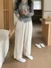 Pantalones casuales 100% algodón estilo juvenil para mujer, novedad otoño e invierno 2026, cintura alta elástica, corte relajado, tipo pijama perezoso