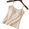 Ropa interior de tirantes cálida de rayón cepillado para otoño e invierno, sin rozaduras, almohadilla para el pecho, capa base para exteriores, camisola coreana versátil para mujer
