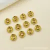 Cuentas con Recubrimiento de Cobre Dorado Real de 18K, Color Duradero, Cuentas Espaciadoras, Cuentas Sueltas, Corte Hecho a Mano, Accesorios para Joyería de Collar, Pulsera, Colgante DIY
