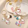 Llavero de Dibujos Animados Lindo y Colorido para Niñas, Gato, Unicornio, Encanto de Aleación de Esmalte Arcoíris, Exquisito Accesorio para Pulsera