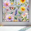 Novo Verão Transfronteiriço Flores Margaridas Quarto Anti-Colisão de Pássaros Janela Pegador de Sol Adesivo Estático Película Colorida Adesivo de Vidro