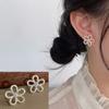 Pendientes de plata S925 con diseño de flor hueca dulce de Corea del Sur para mujer, ligeros, lujosos, exquisitos, elegantes y de alta gama.